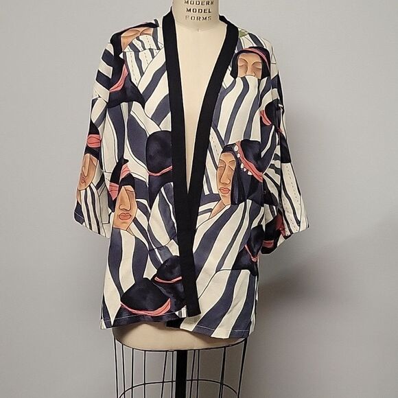 Irene Klar vintage, hand-painted silk kimono. One size - Picture 1 of 6